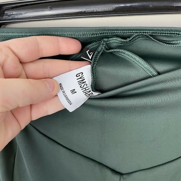 Gymshark Side Pocket Leggings Green Black High Rise Size M Ankle Length - Picture 3 of 8